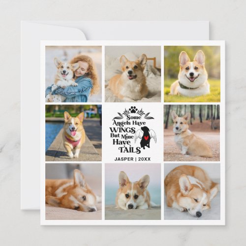 8 Photo Collage Pet Dog Loss Remembrance Card