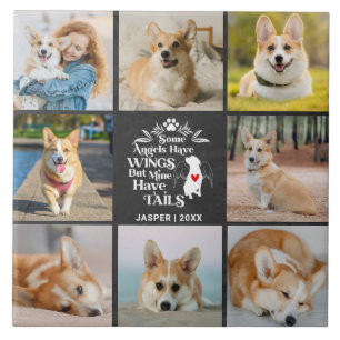 8 Photo Collage Pet Dog Loss Remembrance Ceramic Tile