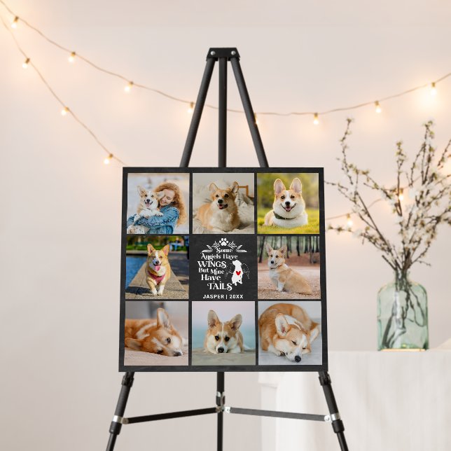 8 Photo Collage Pet Dog Loss Remembrance Foam Board (In Situ (Stand))