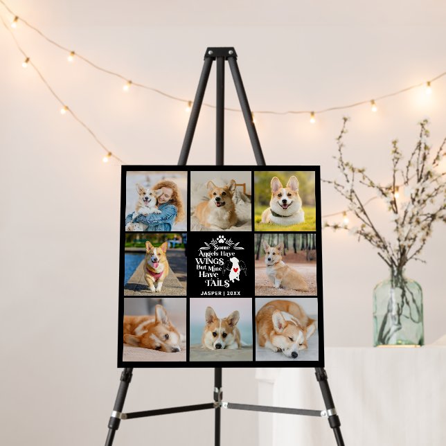 8 Photo Collage Pet Dog Loss Remembrance Foam Board (In Situ (Stand))