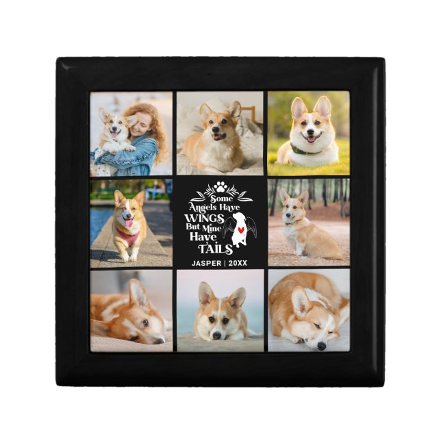 8 Photo Collage Pet Dog Loss Remembrance Gift Box (Front)