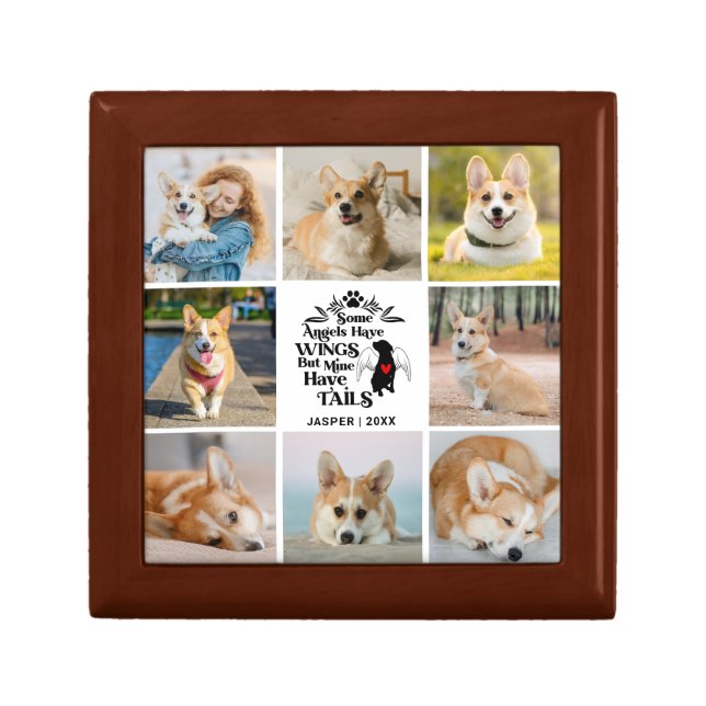 8 Photo Collage Pet Dog Loss Remembrance Gift Box (Front)