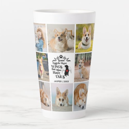 8 Photo Collage Pet Dog Loss Remembrance Latte Mug