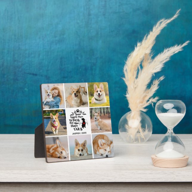 8 Photo Collage Pet Dog Loss Remembrance Plaque (Insitu)