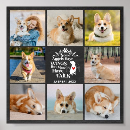 8 Photo Collage Pet Dog Loss Remembrance Poster