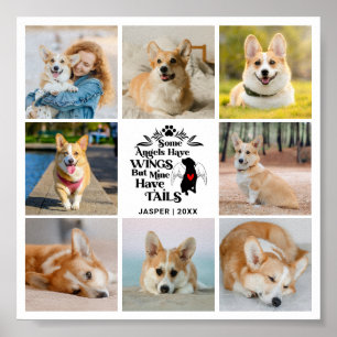 8 Photo Collage Pet Dog Loss Remembrance  Poster