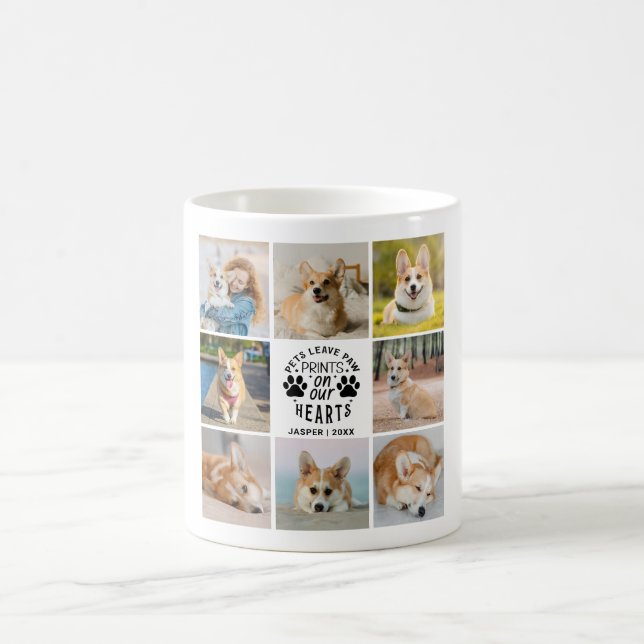 8 Photo Collage Pet Memorial Remembrance   Coffee Mug (Center)