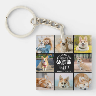 8 Photo Collage Pet Memorial Remembrance Keychain