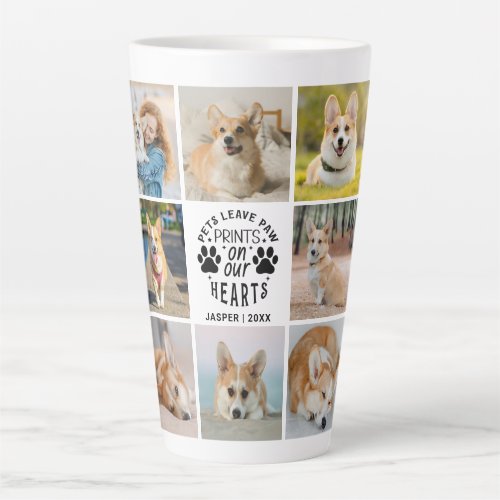 8 Photo Collage Pet Memorial Remembrance Latte Mug