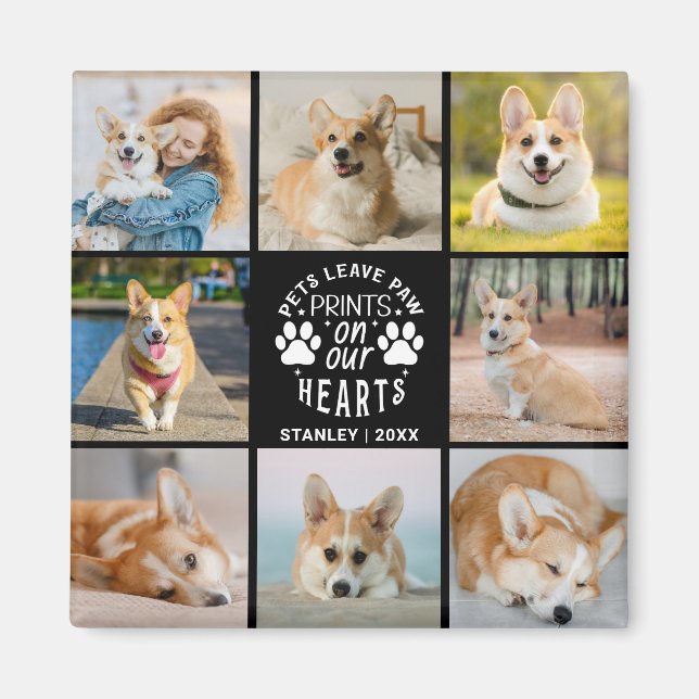 8 Photo Collage Pet Memorial Remembrance   Magnet (Front)
