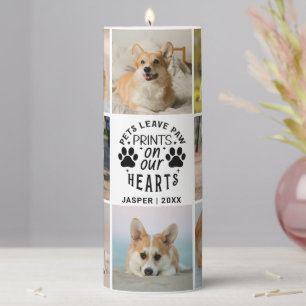 8 Photo Collage Pet Memorial Remembrance Pillar Candle
