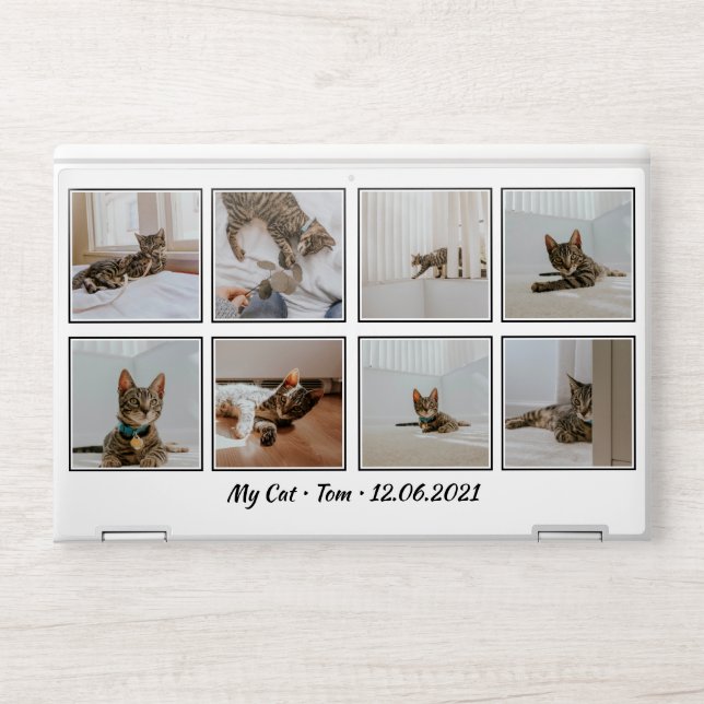 8 Photo Collage Simple Easy to Customize HP Laptop Skin (Front)