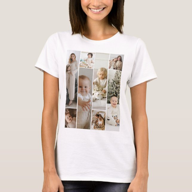 8 Photo collage template personalized T-Shirt (Front)