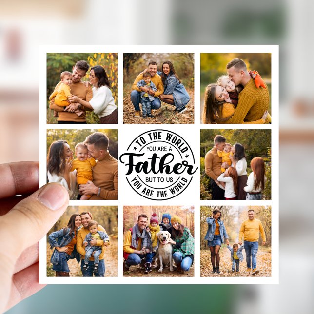 8 Photo Collage World's Best Father Magnetic Card (8 Photo Father's Day Collage)