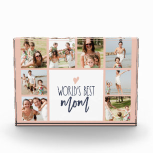 8 Photo Collage World's Best Mom Photo Block