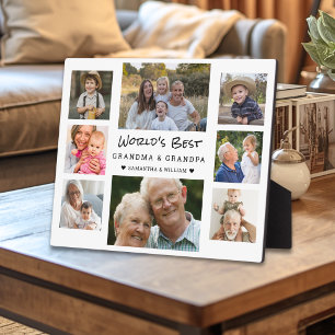 8 Photo Collage Worlds’s Best Grandma And Grandpa  Plaque