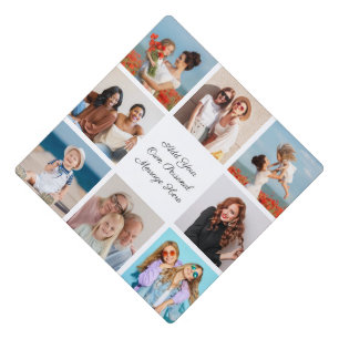 8 Photo Color Add Your Greeting Editable Color Graduation Cap Topper