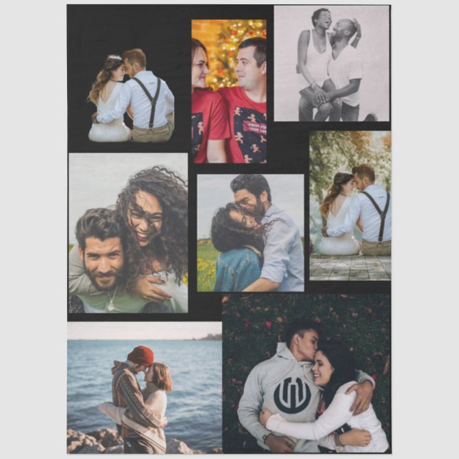 8 Photo Custom Personalized Collage Tissue Paper (Front)