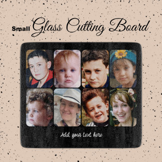 8 photo custom text black cutting board