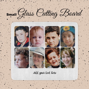 8 photo custom text white cutting board
