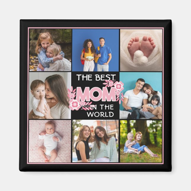 8 photo family collage mom keepsake mothers day  magnet (Front)