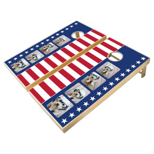 8 Photo Film Strip American Flag Red White Blue Cornhole Set