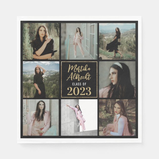 8 Photo | Graduation Year Napkins (Front)