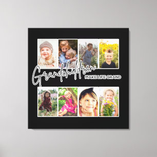 8 Photo "Grandchildren Make Life Grand" Canvas Print