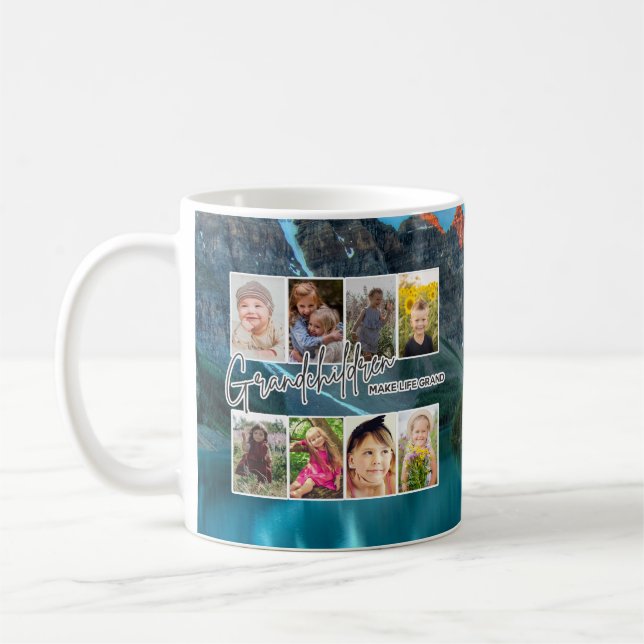 8 Photo "Grandchildren Make Life Grand" Coffee Mug (Left)