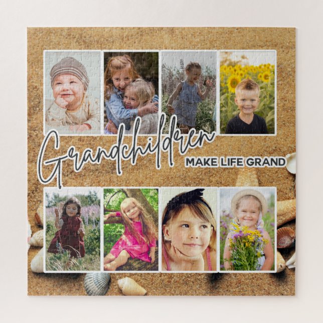 8 Photo "Grandchildren Make Life Grand" Jigsaw Puzzle (Vertical)