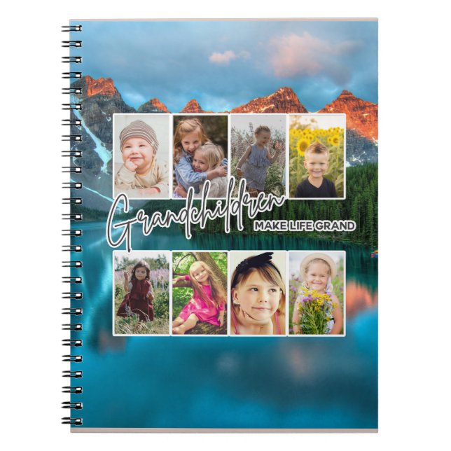 8 Photo "Grandchildren Make Life Grand" Notebook (Front)