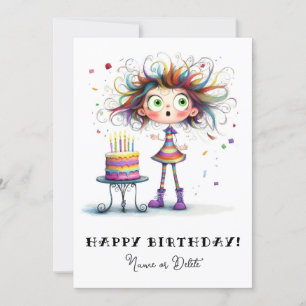 * 8 PHOTO NAME Birthday Card Personalize Whimsical