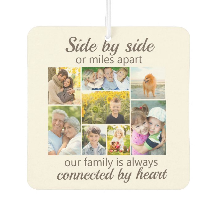 Download 8 Photo Template Collage Family Connected by Heart Air Freshener | Zazzle.com