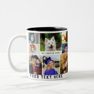 8 Photo Template Collage with Custom Text Mug