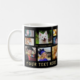 8 Photo Template Collage with Custom Text Mug