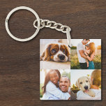 8 Photo Template Double Sided Acrylic Keychain<br><div class="desc">Personalized edge print 8 photo double sided keychain.</div>