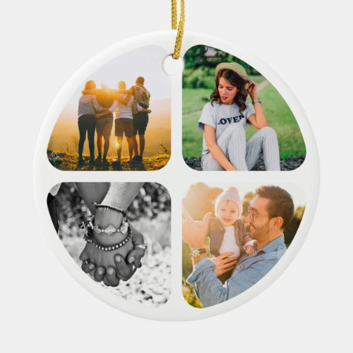 8 Photo Template Double Sided Ceramic Ornament