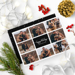 8 Photos Happy Holidays Collage Black Christmas Invitation<br><div class="desc">8 Photos Happy Holidays Collage Black Christmas Invitation</div>
