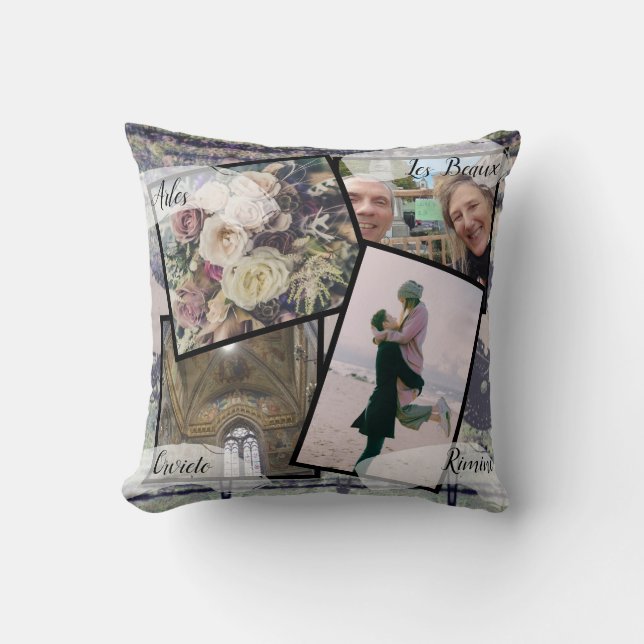 8 Photos HoneyMoon  Throw Pillow (Front)