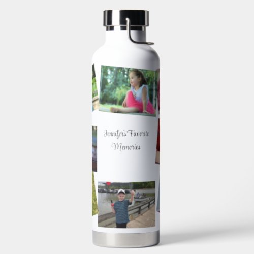 8 Photos Personalize Text Favorite Family Memories Water Bottle