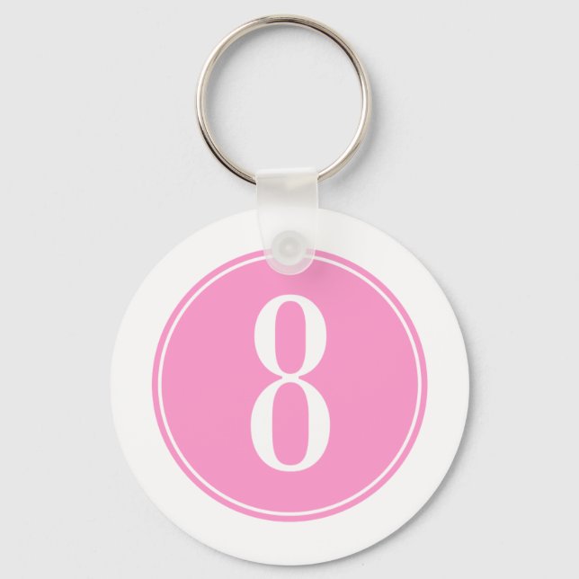 #8 Pink Circle Keychain (Front)