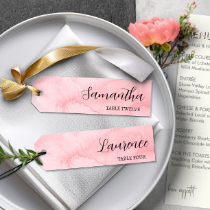 8 Pink Wedding Guest DIY Name Tags Announcement