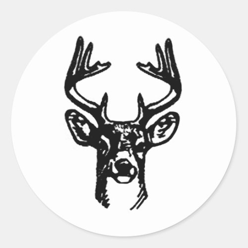8 Point Buck White Tail Deer Classic Round Sticker