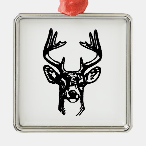 8 Point Buck White Tail Deer Metal Ornament