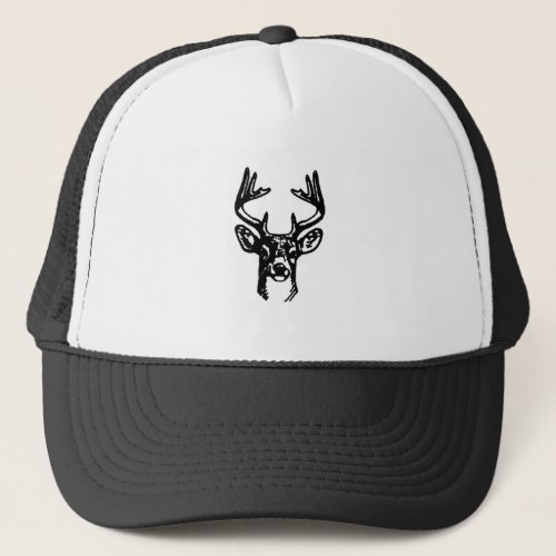 8 Point Buck White Tail Deer Trucker Hat