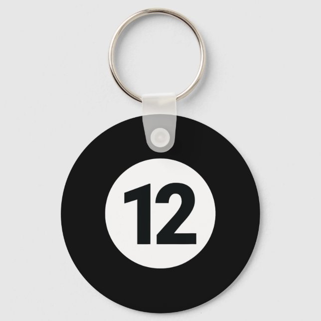 8 Pool Ball 12 Billiards Costume Halloween Group M Keychain (Front)