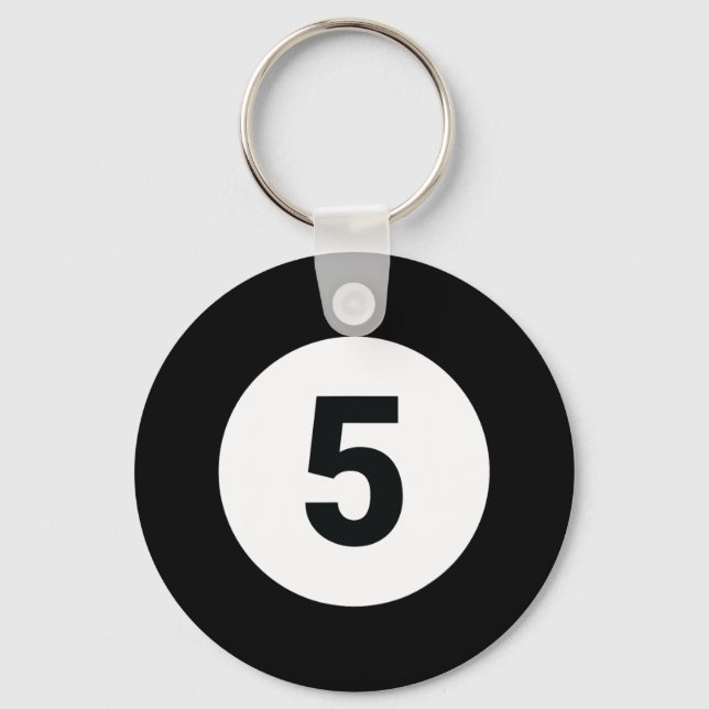 8 Pool Ball 5 Billiards Costume Halloween Group Ma Keychain (Front)