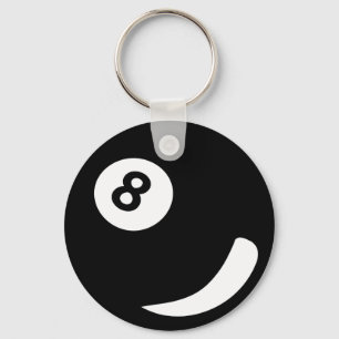 8 pool billiard ball black billiards keychain