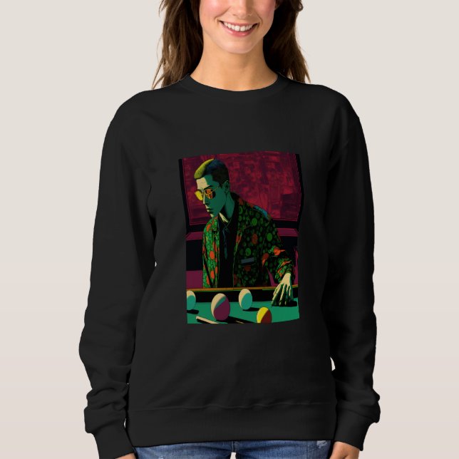 8 Pool Billiard Fans Retro Pop Style Billiards  3 Sweatshirt (Front)