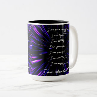 8 Positive Affirmations for Abundance Two-Tone Coffee Mug